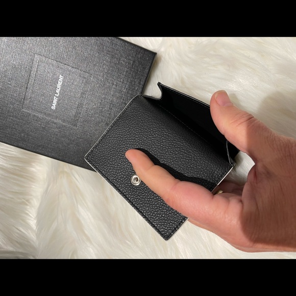 ☀️☀️SOLD☀️☀️YSL Saint Laurent NEW small wallet black and white/grey tone.AMAZING - Picture 4 of 5